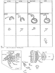 Alternator Chart, Elect Starter Diagram and Parts List for 195431-2234-XX  Briggs and Stratton Engine